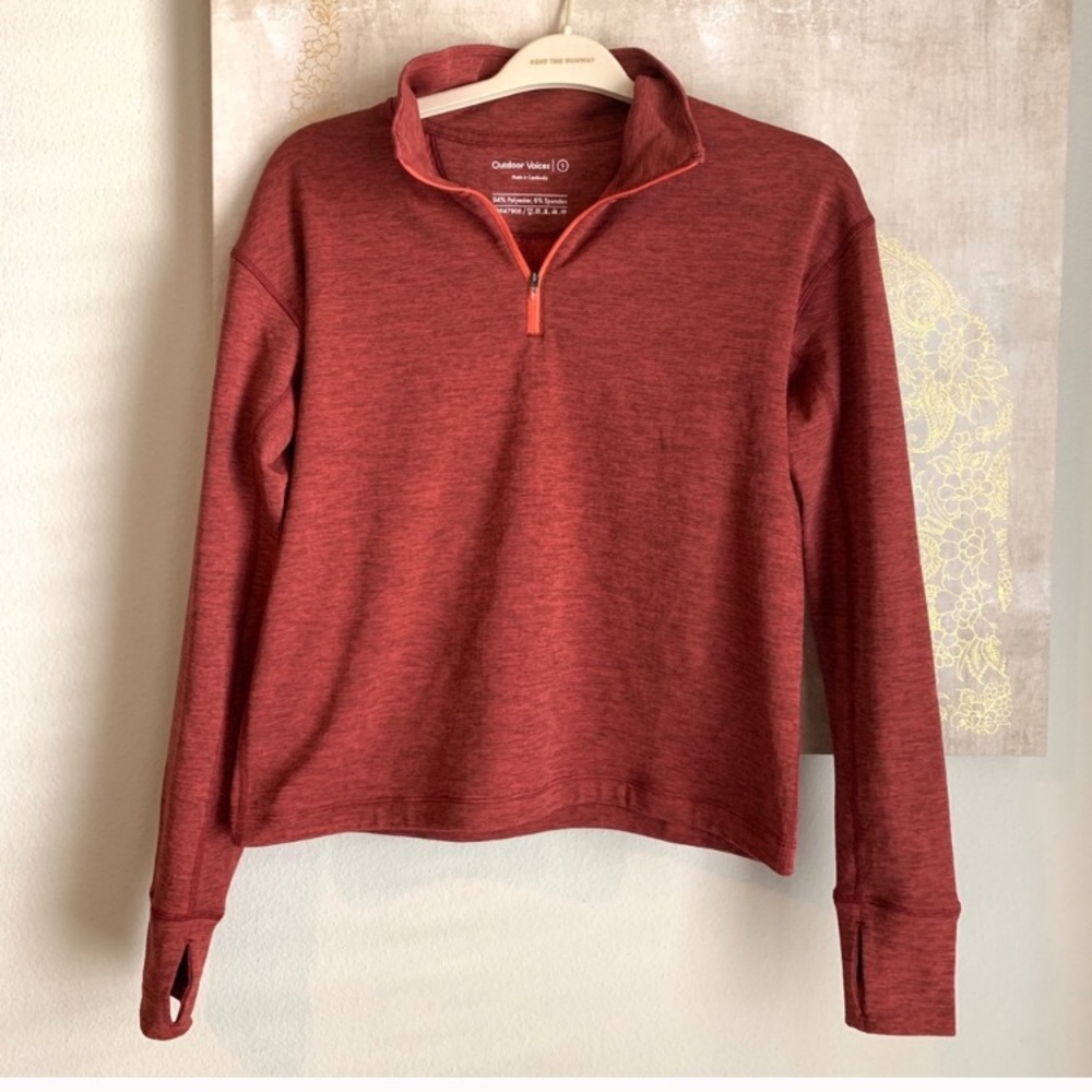 Outdoor voices currant fleece half zip